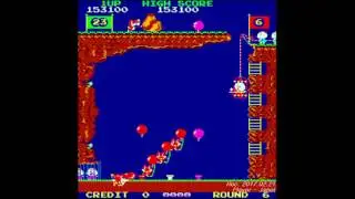 Pooyan (Konami Classic Arcade Game) - Game Playthrough Until to 400,000 pts.