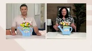 Spring Welcome Sign with Tulips by Valerie on QVC