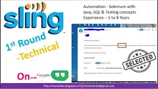 SLING(Dish TV)-Selenium:Java Automation Interview Question&Answers||5-8 Years||Tech Round||SELECTED