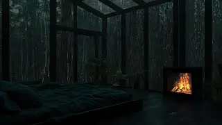 ☔ Night Rain & Thunder • Sleep Quickly • Soothing Ambience for Stress Relief & Meditation