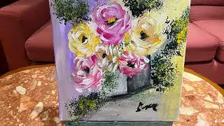 Vaso con rose in acrilico 