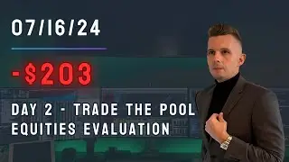 Day 2 - Daily Recap, Trade The Pool Stock Prop Firm Evaluation -$203