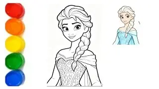 How to coloring Elsa frozen for kids and toddlers