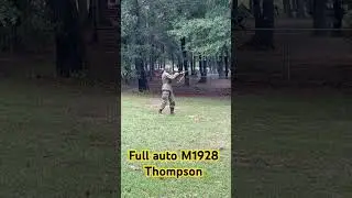 Firing a full auto M1928 Thompson SMG