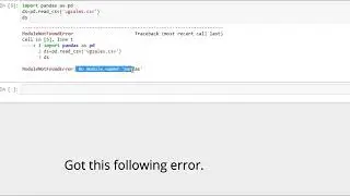 ModuleNotFoundError no module named 'pandas' jupyter