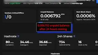 CryptoBani - One day revenue for mining Ethereum with NVIDIA GeForce RTX 2080 Super graphic card.