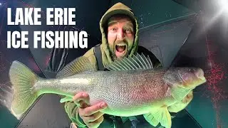Ice Fishing Lake Erie for Walleye