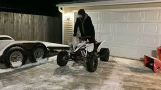 Yamaha Yfz450R Rossier Engineering R5 Exhaust AND Donuts! In the Snow!
