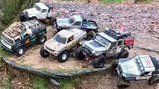 RC trail truck slippery trail with fewer crashes but all good fun😊#rctruck #rctrail #rcoffoad #rc4x4