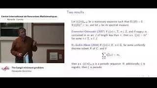 Alexander Borichev: The Szeg&ouml; minimum problem