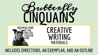 Butterfly Cinquain Poetry Activity for High School Creative Writing Students