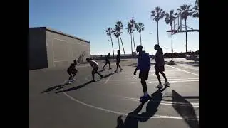 Hoops streetball TV Commercial filming at Venice Beach basketball courts