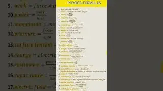 physics formulas 2024 #shorts