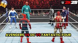 Avengers vs DC Heroes vs Fantastic Four Epic Triple Threat Tornado Tag Match WWE 2K25