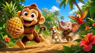 Monkey Sisi and the Pineapple Chase || Poems For Kids || Little Kids Poems