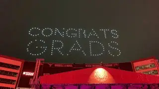 UT Austin University-Wide Ceremony 2024 - Incredible Front Stadium View with Drone Show & Fireworks