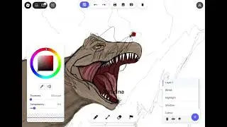 Drawing Rexy from Jurassic World Fallen Kingdom part 1 and explaining for people who was in server