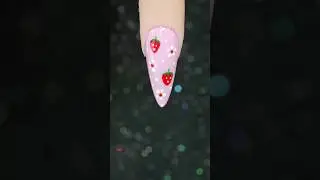 Cute Strawberry Nail Art #shorts #cutenailart