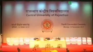 Fourth Convocation ceremony 2017 Central University of Rajasthan | November 13th, 2017 | Monday