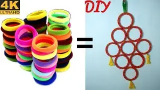Best Out of Waste Hair Rubber Bands & Old Bangles Craft Idea || DIY arts and crafts ideas