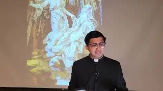 Ecstasy of St Teresa by Bernini. Seminarian, Br Pablo Serrano presents the sculpture.