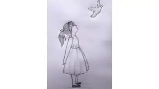 Birds freedom pencil drawing | #drawing #sketch #shorts #trending #viral #girl #birds
