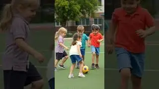 Kids Playing with Ball at School - Fun Playground Games & Childhood Memories (4K UHD)