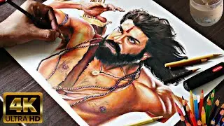 DRAWING RAM CHARAN AS RAMARAJU FROM RRR | RISE ROAR REVOLT COLORED PENCILS