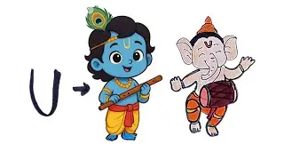 Easy Bala Ganapati and little krishna drawing for kids #ganapati#littlekrishna #kidsvideo 