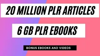 Get 20 Million PLR Articles, 6GB Of PLR Ebooks and Much More Bonuses