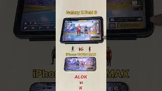 Galaxy Z Fold 6 vs iPhone 16 PRO MAX | - Gaming Test | ALOK vs K | #shorts #freefire #gamingtest