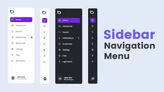 Responsive Sidebar Navigation with HTML CSS & JavaScript | Dark/Light Mode