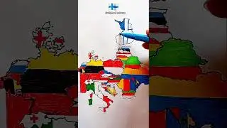 Draw Flag Map of Finland 🇫🇮 #finland