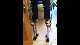 Mikes first time on stilts