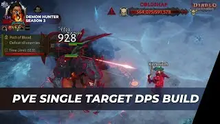 Diablo Immortal - Demon Hunter PVE SINGLE TARGET DPS Build Season 3, Path Of Blood Floor 100