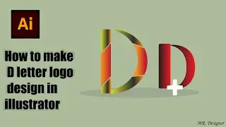 How to make D letter logo design in illustrator.#adobephotoshop#adobeaftereffects#adobeillustrator