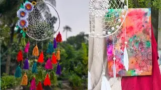 How to make Dream catcher | 2 wall hanging craft ideas for room decoration | DIY Dream catcher