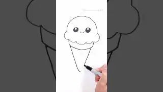 How to Draw a Cute Ice Cream 🍦 | Easy Drawing for Kids