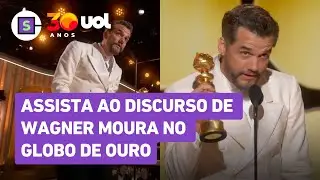 Wagner Moura discursa na vit&oacute;ria de melhor ator em filme de drama no Globo de Ouro; assista &iacute;ntegra