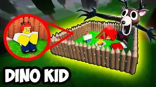 I Built THE DINO KID BASE in 99 Nights in the Forest! (Roblox)