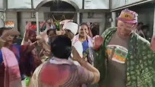 Foreigner from US celebrating Holi in Assam at North Guwahati Manikarneswar Naamghar