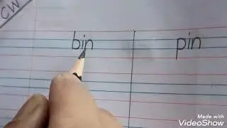 Jr  Kg English Three letter words (bin, pin, tin)