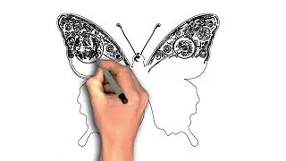 How to draw Butterfly wings shaped like planets moons drawing image