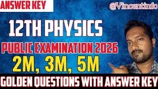 12th physics public examination important questions 2026 with Answers|Vincent Info|