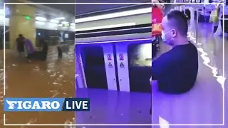 🔴INONDATIONS: des passagers pris au pi&egrave;ge dans un m&eacute;tro en Chine