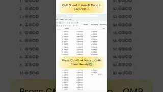 OMR Sheet in Word? Done in Seconds ⚡ #Shorts