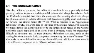3.1.0 The nuclear radius.  Introduction