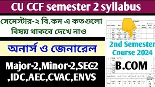 CU CCF semester 2 syllabus 2024 | CU Semester 2 syllabus 2024 | CCF Bcom 2nd semester syllabus 2024