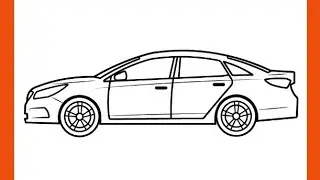 How To Draw Hyundai sonata 2015 Car / step by step drawing