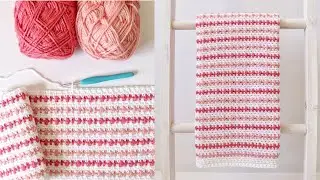 Crochet Puff Stripes Baby Blanket